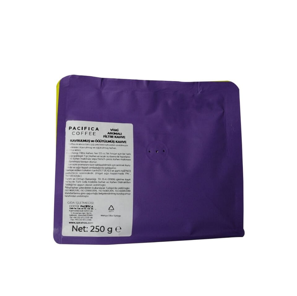 Pacifica Coffee Whiskey Aromalı Filtre Kahve (250 gr - Poşet)