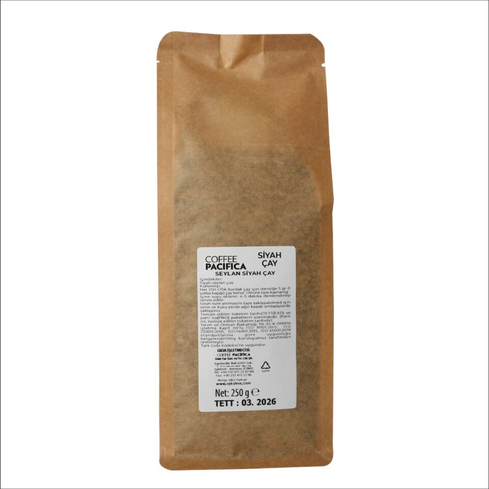 PACIFICA COFFEE ÇAY SİYAH SEYLAN PŞT. 250 GR