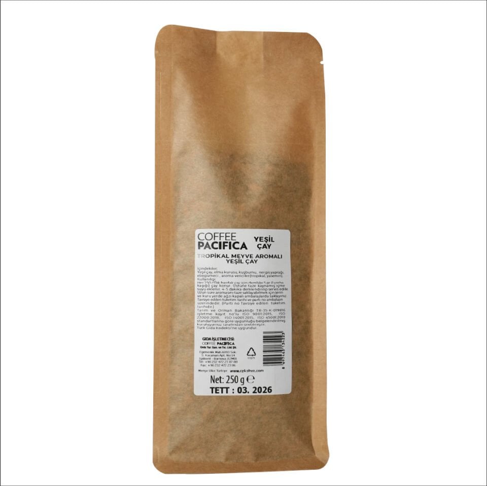 PACİFİCA COFFEE ÇAY YEŞİL TROPICAL PŞT. 250 GR